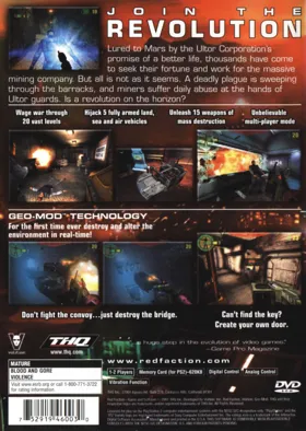 Red Faction box cover back